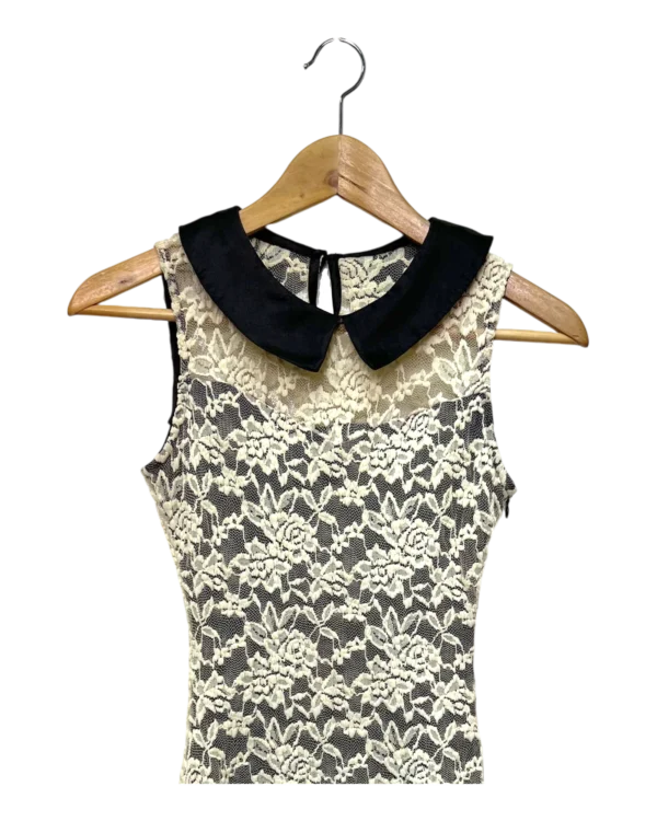 AgAD4hMAAmMUWFU_processed_large_0 White Lace A Line Mini Dress Size S