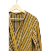 AgADGBQAAjZbwVQ_processed_large_1 Mustard Striped Wrap Blouse Size XS