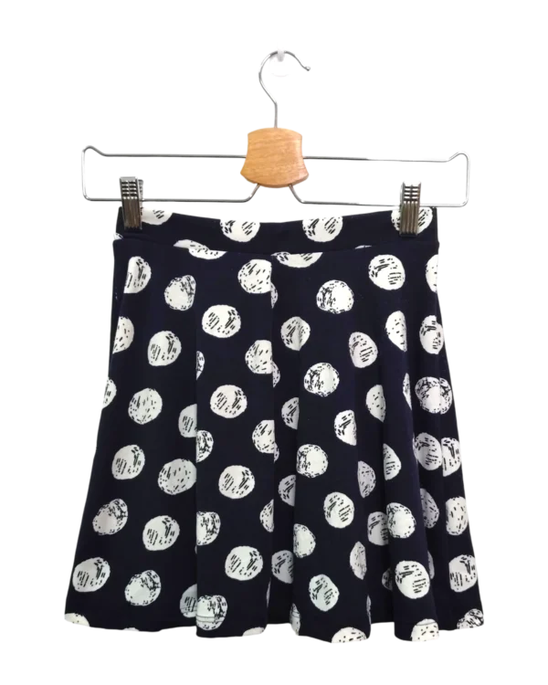 AgADIBMAApJNgVU_processed Navy Polka Dot Flare Skirt Size M