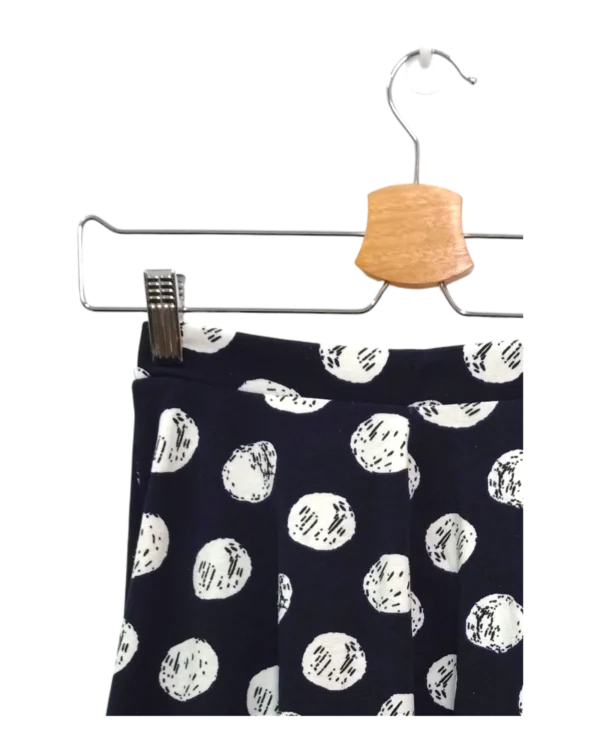 AgADIBMAApJNgVU_processed_large_0 Navy Polka Dot Flare Skirt Size M