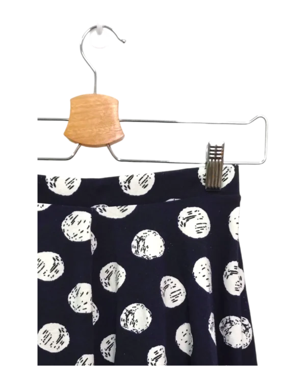 AgADIBMAApJNgVU_processed_large_1 Navy Polka Dot Flare Skirt Size M
