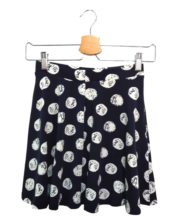 AgADIhMAApJNgVU_processed Navy Polka Dot Flare Skirt Size M