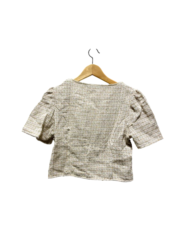 AgADIxcAAnE5AVY_processed Cream Textured Puff Sleeve Blouse Size S