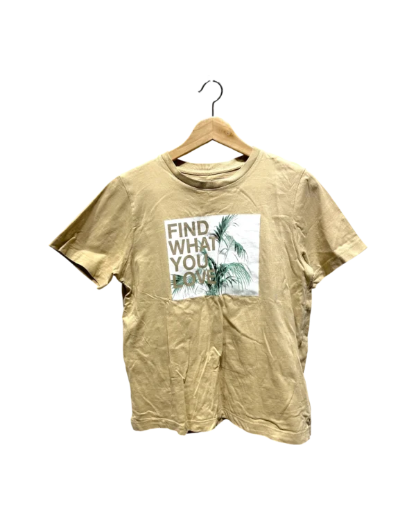 AgADPRAAApyW4Vc_processed Beige Tropical Graphic Cropped Tee Size M