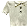 AgAD_A8AAgTQKFQ_processed_large_2 Ivory Ribbed Knit Polo Top in Size S