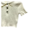 AgAD_A8AAgTQKFQ_processed_large_3 Ivory Ribbed Knit Polo Top in Size S