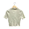 AgAD_g8AAgTQKFQ_processed Ivory Ribbed Knit Polo Top in Size S