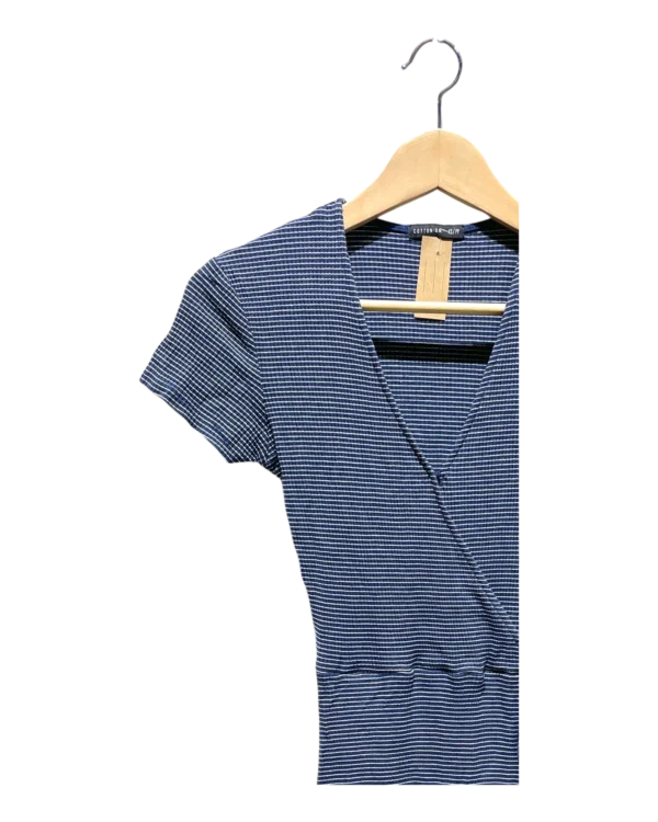 AgADtBIAAnt-4FU_processed_large_0 Navy Striped Wrap Mini Dress Size XS