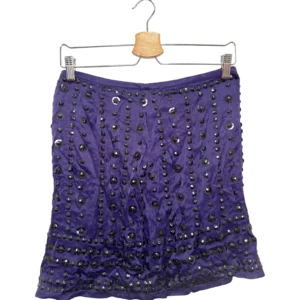Royal Purple Embellished Mini Skirt Size M