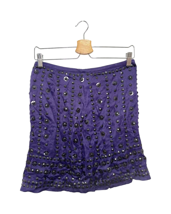 AgAD0BAAAqERMVU_processed Royal Purple Embellished Mini Skirt Size M
