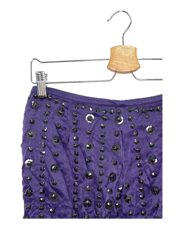 AgAD0BAAAqERMVU_processed_large_0 Royal Purple Embellished Mini Skirt Size M