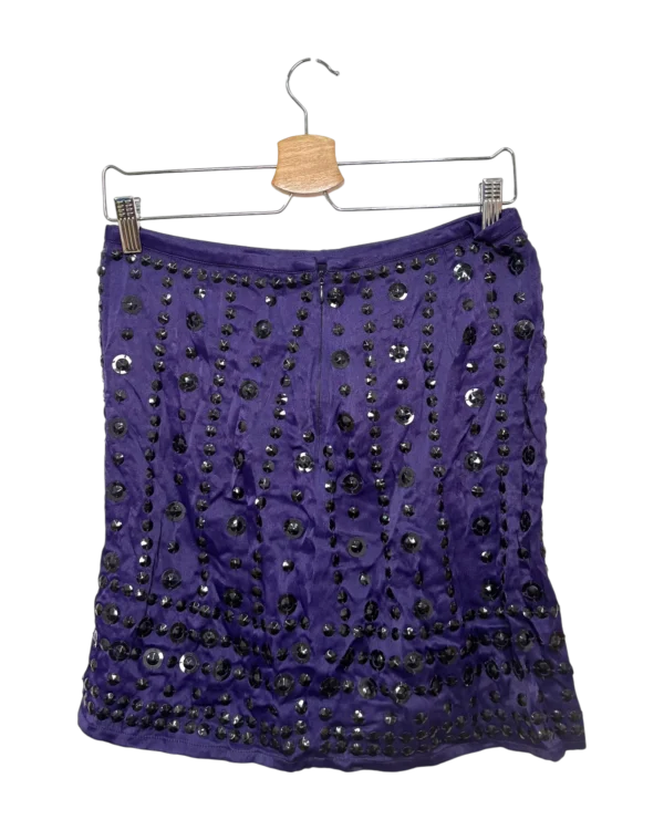 AgAD0RAAAqERMVU_processed Royal Purple Embellished Mini Skirt Size M