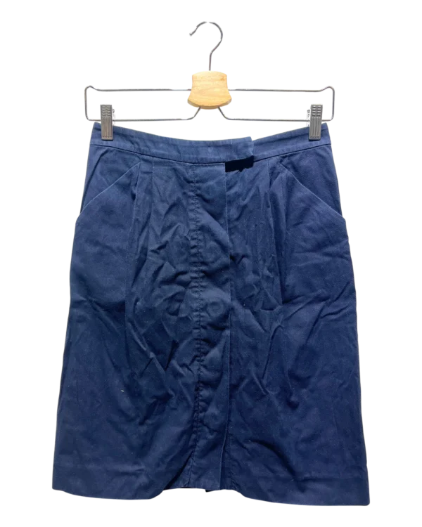 AgAD0hYAAnE5AVY_processed Navy Blue A-Line Midi Skirt Size S