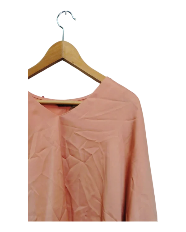 AgAD3hIAApJNgVU_processed_large_1 Coral Pink Relaxed V Neck Blouse Size XXL