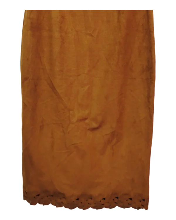AgADEhMAApJNgVU_processed_large_1 Rust Brown Lace Hem Midi Skirt Size L