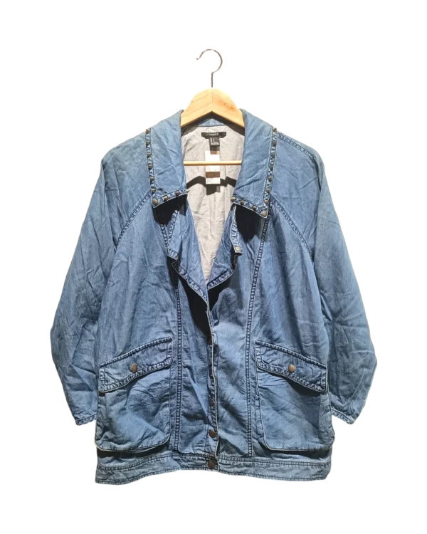 AgADMhUAAnyCIFU_processed Vintage Wash Oversized Denim Jacket Size S