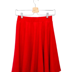 AgADQBAAAi2jwVU_processed Cherry Red Flare Midi Skirt Size S