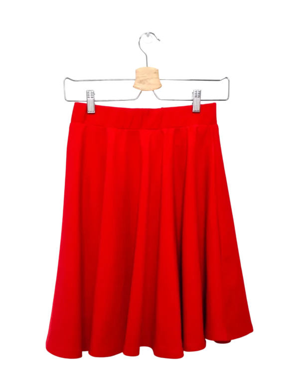 Cherry Red Flare Midi Skirt Size S