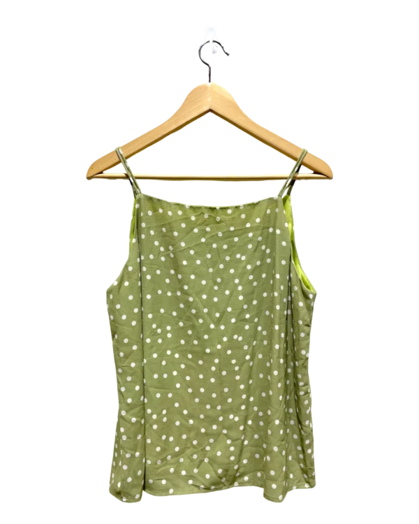 AgADVxMAAsgayVY_processed Olive Green Polka Dot Cami Top Size XL
