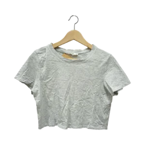 Grey Cropped Basic Tee Size M