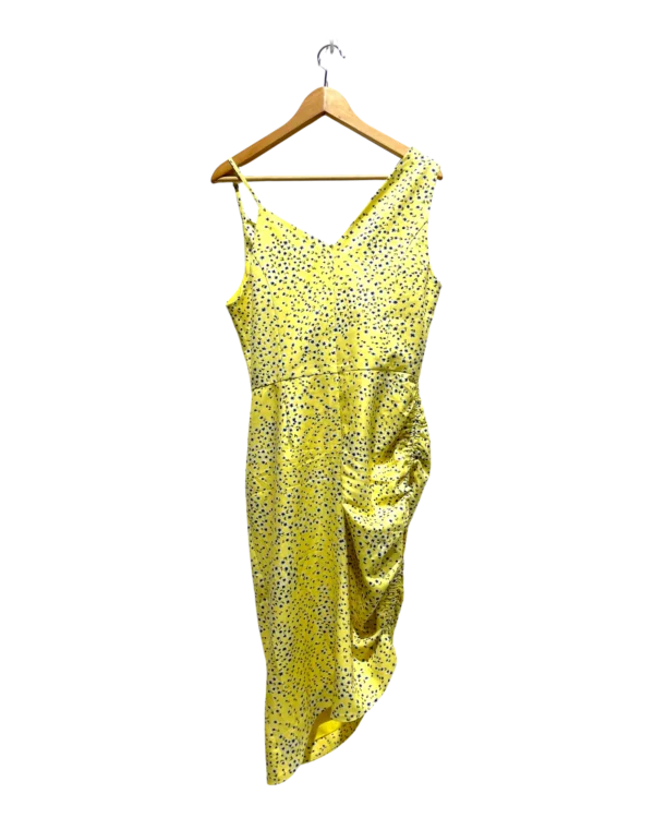 AgADbhUAAtZ8cVU_processed Lemon Yellow Draped Slip Dress Size L