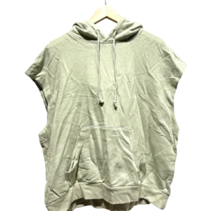 Sage Green Cropped Sleeveless Hoodie Size L