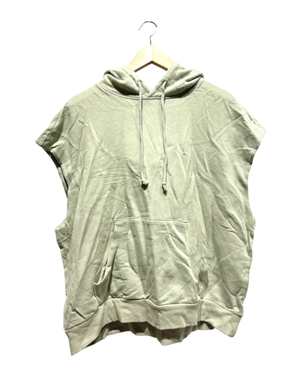 AgADgRIAAlPZWFU_processed Sage Green Cropped Sleeveless Hoodie Size L