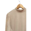 AgADuRIAApJNgVU_processed_large_0 Soft Beige Puff Sleeve Mock Neck Top Size L