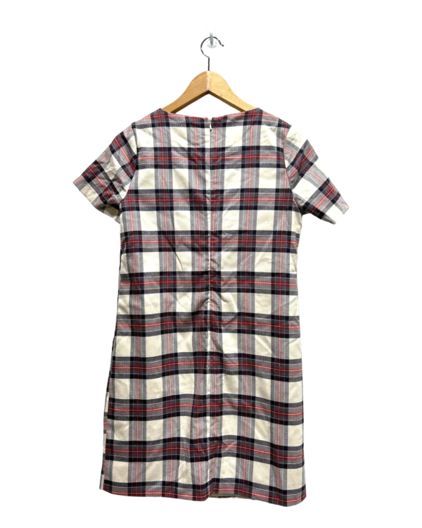 AgADzxMAAjjXuVU_processed White Red Plaid Shift Dress Size L