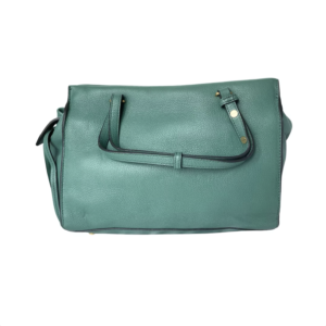 Teal Pebbled Leather Tote Bag