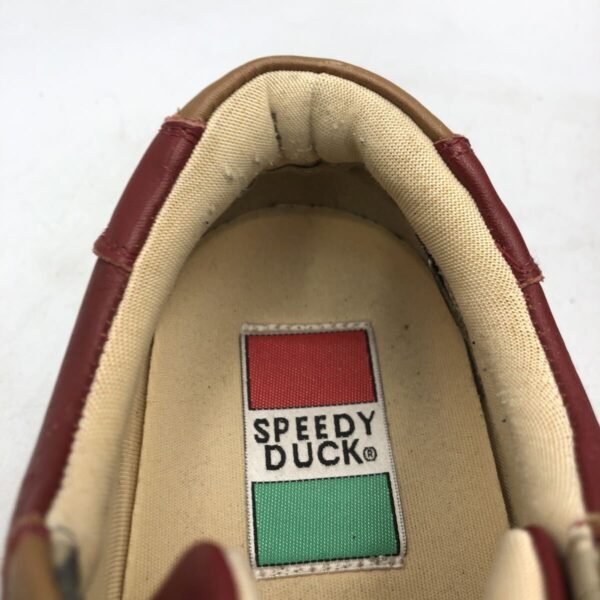 Burgundy Tan Lace-Up Sneakers Size UK6