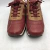 Burgundy Tan Lace-Up Sneakers Size UK6