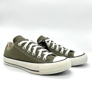 Olive Canvas Low Top Sneakers UK6