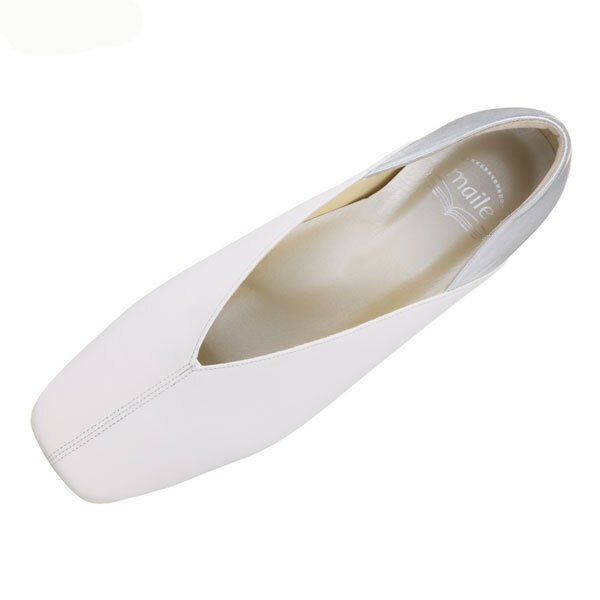 i-img600x600-17800435440413ofqbsd62741 Pearl White Minimal Flats Size UK6