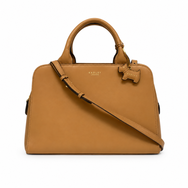 image Mustard Tan Structured Satchel Bag