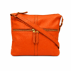 Orange Pebbled Crossbody Bag